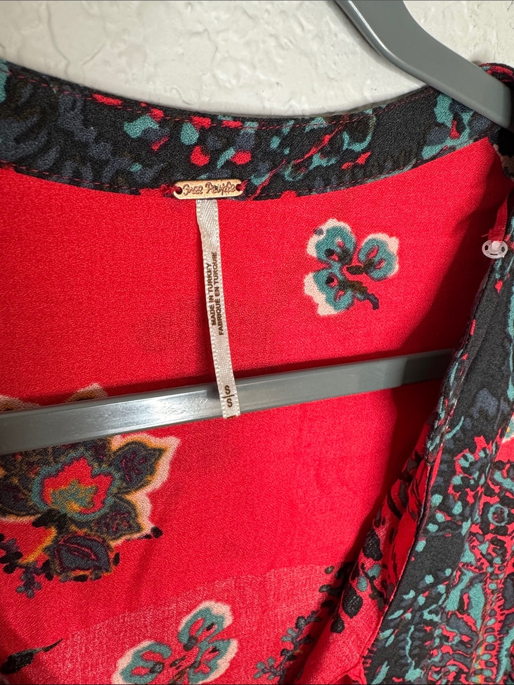 Free People If You Only Knew Maxi Dress Small Red Floral Boho As Seen On Tyra - Picture 4 of 9